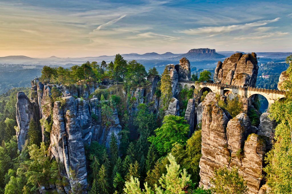 Bastei Bridge in Saxon Switzerland offers amazing panoramic views