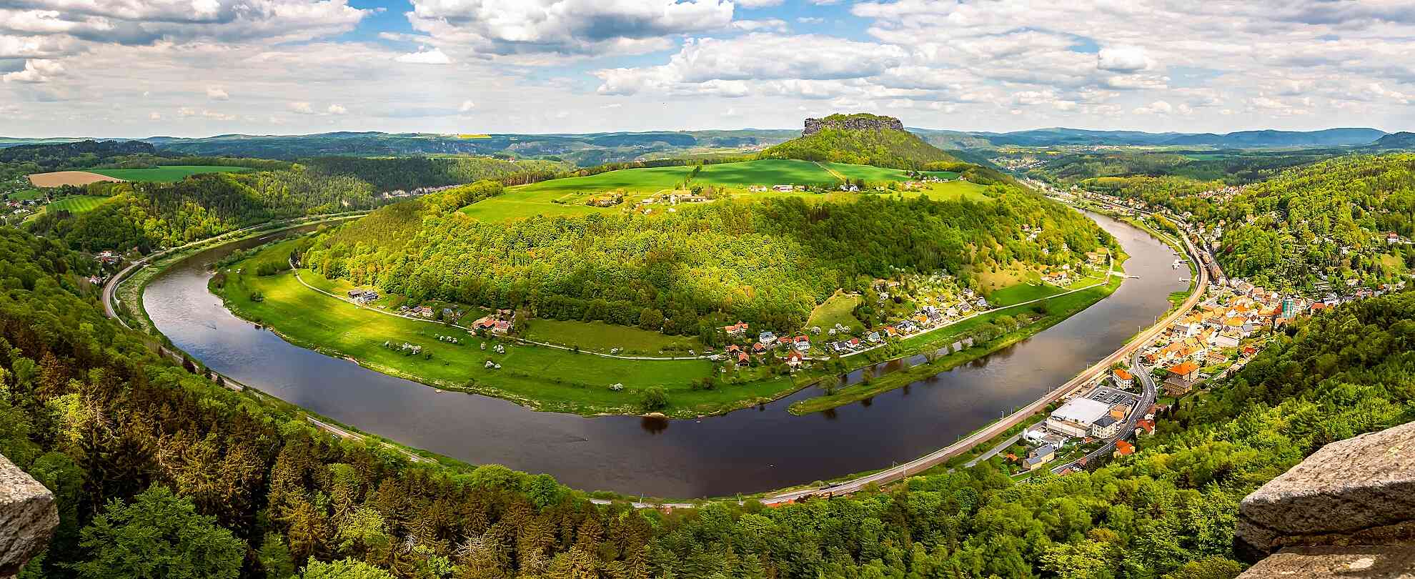 best Elbe river views from Konigstein Fortress in saxon Switzerland national Park