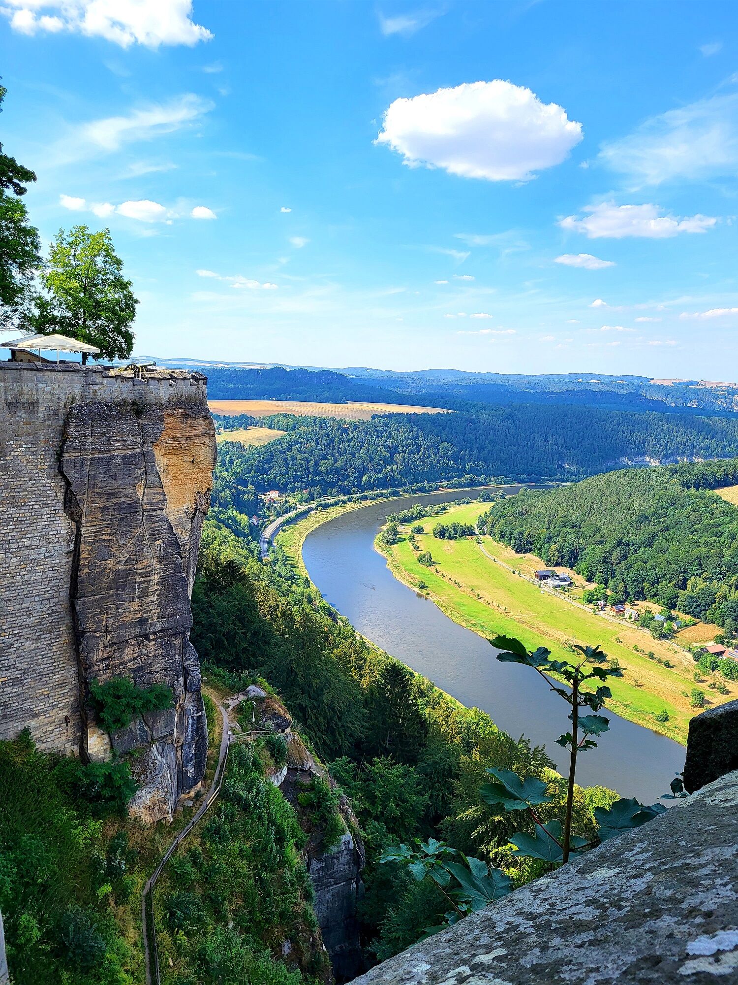 Views from Bastei Bridge after the wildfire in Bohemian Saxon Switzerland